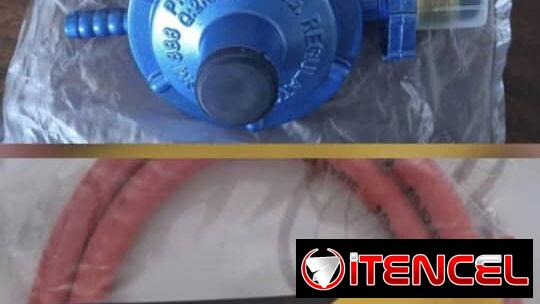 Regulador de gas y manguera de gas con Presillas de Presión. Todo original y nuevo a estrenar