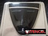 Prendedor antiguo de plata y ónix.