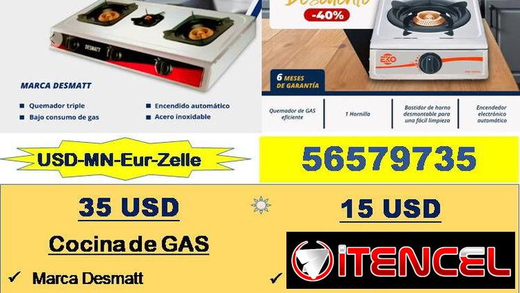FG-COCINAS DE GAS ,  56579735…/(USD-MN-Eur-Zelle)/Garantia 6m/ENVÍO GRATIS