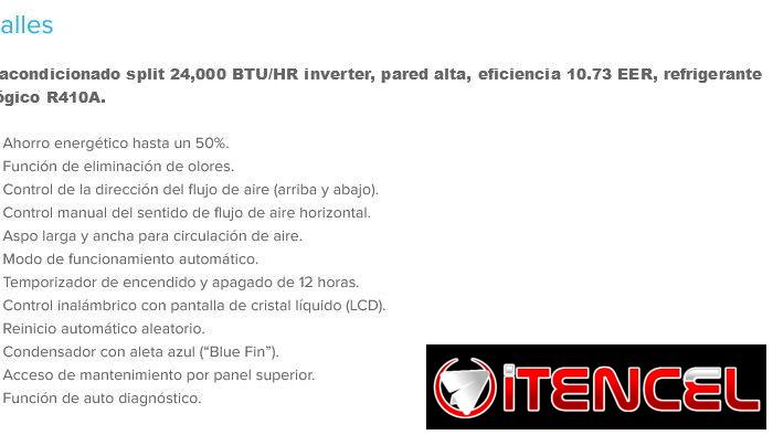Split Panasonic Inverter de 2 toneladas de uso pero en perfecto estado en 600 USD