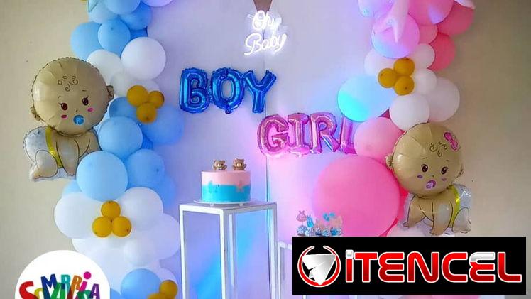 Deciraciones hermosas para revelación de sexo y babyshower