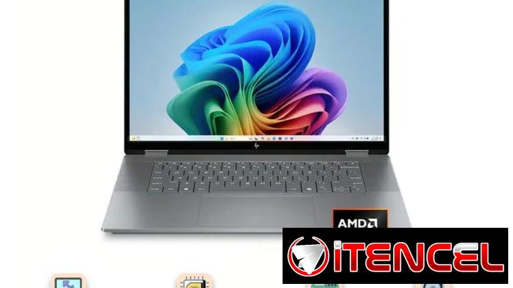 Laptop HP OmniBook X Flip 16″ Táctil 2-en-1 AMD Ryzen AI 5 340 16GB RAM 2TB SSD (Modelo: 16-ar0013dx) Meteor Silver (Nue