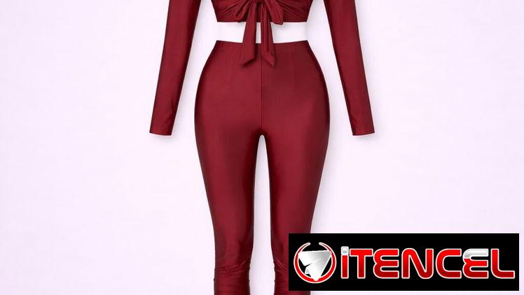 Conjunto vino mujer leggings y bustier