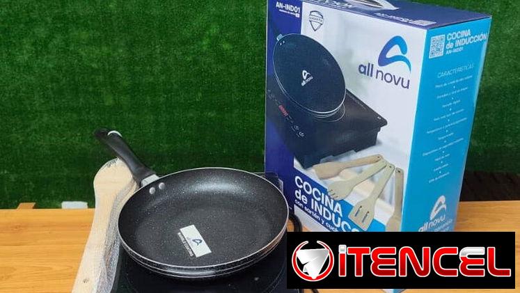 Cocina de inducción con Sartén y Cucharas de madera nuevo !