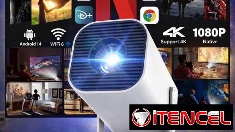 Proyector Portátil 4K Blanco   Disfruta de tus películas, series y juegos favoritos en calidad 4K y 1080P venta Habana