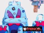 Juegos de mochilas de Stitch con su merendero,su guarda lapiz y otra adicional