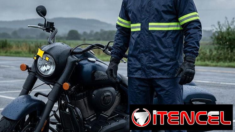 Traje de motociclista: pantalón y camisa impermeables