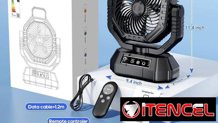 🌀Ventilador recargable portátil TT-15 CON LÁMPARA Y BATERÍA DE 20,000 mAh – ¡Ideal para nuestros apagones!