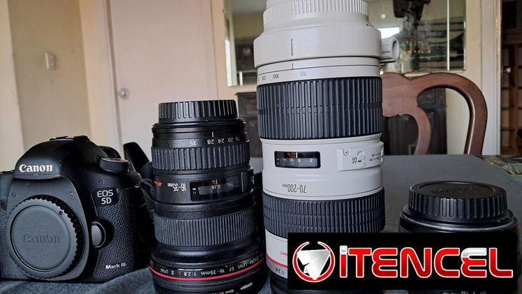 Canon 5D Mark III con 3 lentes y accesorios