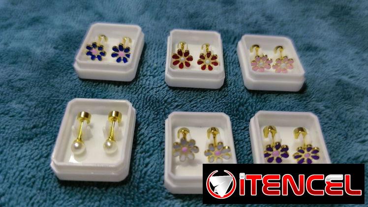 Aretes laminados en oro