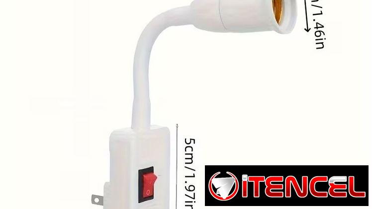 Sócalo para bombillo. Cable flexible e interruptor. Portabombillo. Base para bombillo