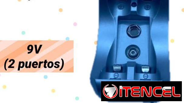 Cargador de pilas AAA y AA 9V 2 puertos