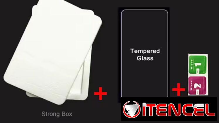 combo de 2 Micas de cristal templado y un forro negro d silicona negro de Mica tecno spark Tecno pop 7 BF6! Nuevo