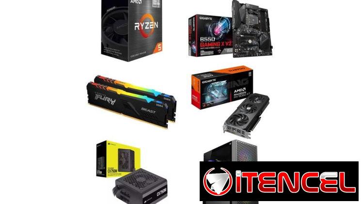GAMER PC KIT 🤩 RX 9060 XT 8GB OC – 5 5600GT – Gigabyte B550 Gaming X V2 – 16GB RGB – 750W ✅0km