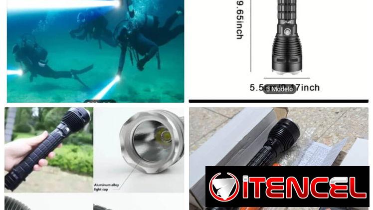 Linternas de pesca submarina, resiste 100m, 2 baterias 5000mah_55 USD_AX