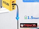 🔌​ CARGADOR 65 WATT 🔌​  4 SALIDAS – 2 TIPOC 2 USB 🔌​  — PLUG AMERICANO 🔌​ — 5.8872360