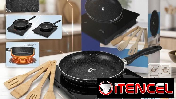 Cocina de inducción+ Sarten+Juego de Cucharas de Madera