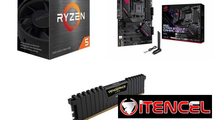 🎁 Kit AMD Ryzen 5 5500 + Asus ROG Strix B550-F Gaming Wifi II + 8GB DDR4 Corsair ✅ New! + Transporte y Garantía