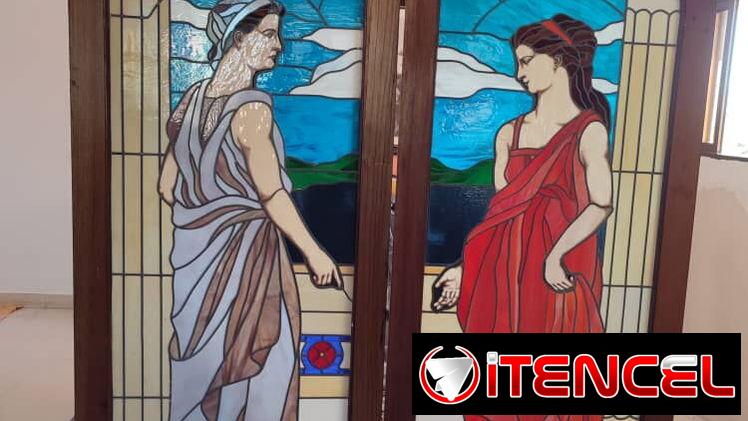 Vitral decorativo tipo mampara