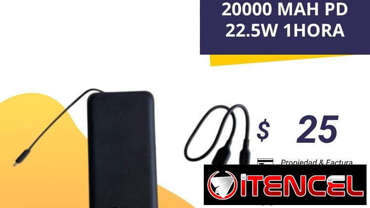 Power Bank 20000 Mah PD  22.5W 1Hora