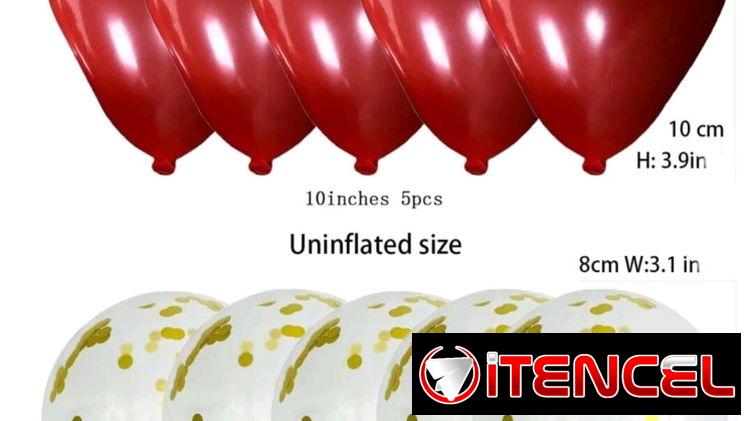 🎈Set de 11 globos de corazón y confeti $1850