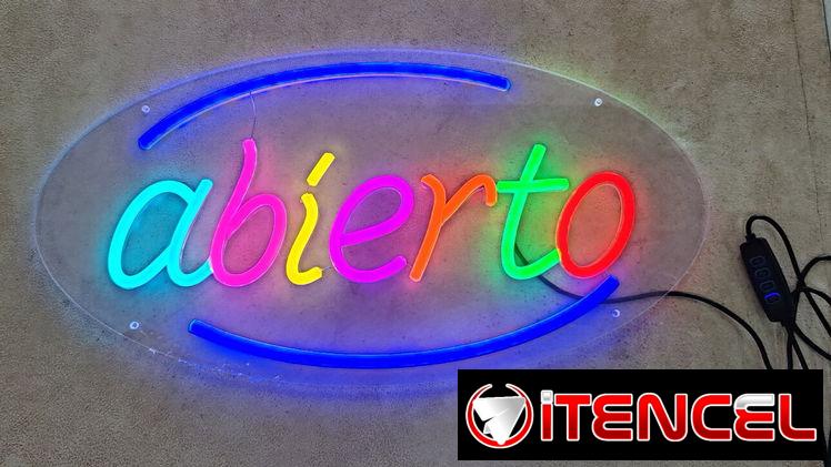Venta de Letreros que indican Abierto para negocios.