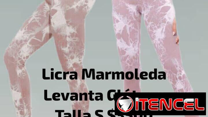 Licra larga ( Marmoleada) levanta gluteo, 90% Polyamide, 10% Elastisada. Tela gorda excelente Calidad. No desbemba