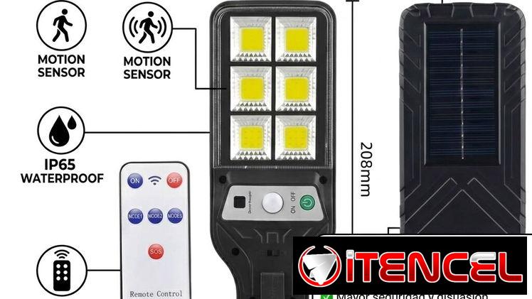 lampara recargable con panel solar para interiores y exterior.