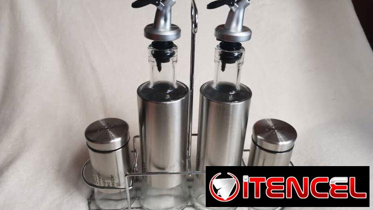 Set de condimentos + aceite y vinagre