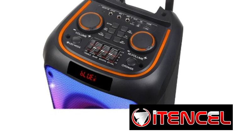 NDR-1095. 6000W BOCINA 8” CON MICRÓFONO 6000W PMPO NDR-1095