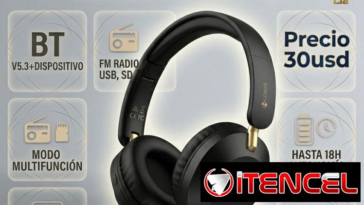 Audífonos con micrófono Bluetooth  18 horas de reproducción