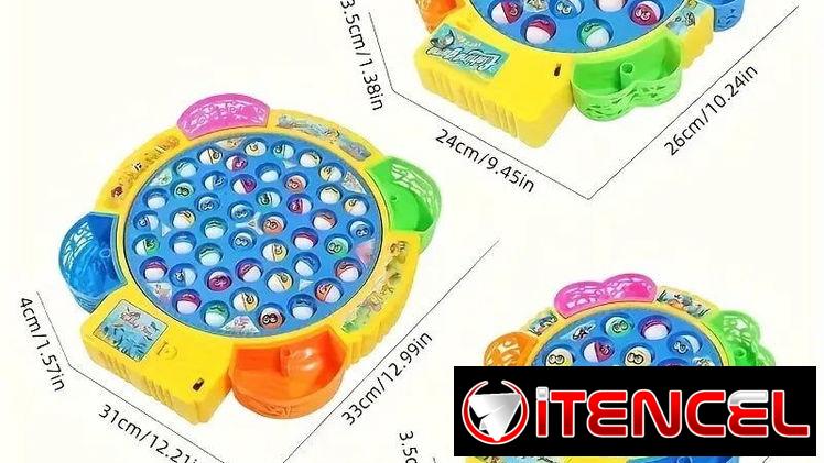 Juego de pesca eléctrico con música giratoria para niños y niñas