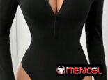 Body de manga larga de color sólido, excelente calidad de la tela