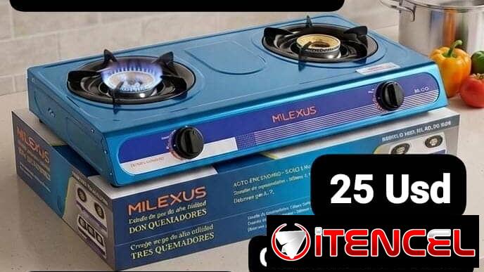 Cocina a Gas de 2 Hornillas Milexus, Garantía de 1 mes, Entrega por un mínimo costo adicional para toda La Habana
