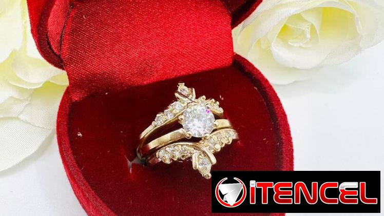 Anillo de compromiso de oro 10k diferentes tallas