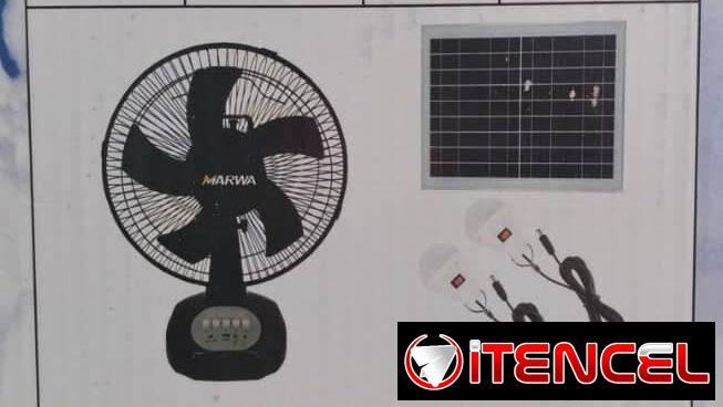 *Ventilador recargable con panel solar*
