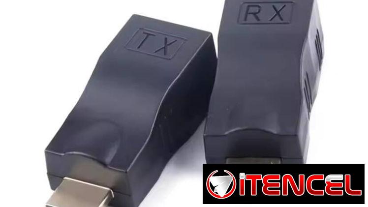..Extensor HDMI 1080P HD 4K, puertos de red RJ45, 30M, a RJ45 sobre CAT5e / 6 UTP, Cable LAN. Características :  1 ﻿Un p