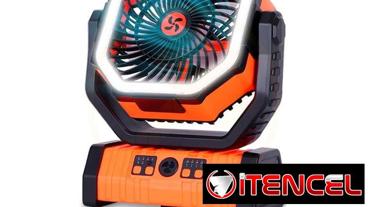 Ventilador Recargable F6 20000 mAh Con Linterna LED, 20000 mAh de Oscilación Automática con Batería con Control Remoto N