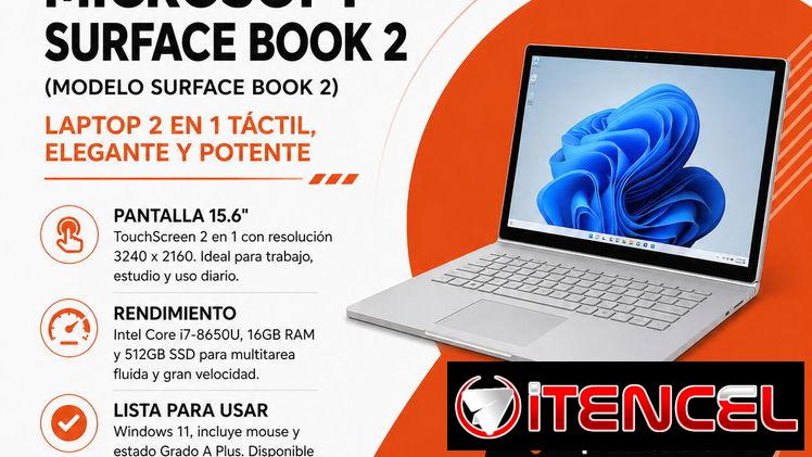 Laptop Microsoft Surface Book 2 i7 16GB 512GB SSD 2 en 1 táctil en La Habana