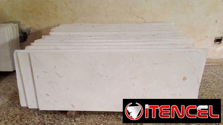 Plancha, losas y rodapié de mármol crema de buen material no dudes en contartarnos