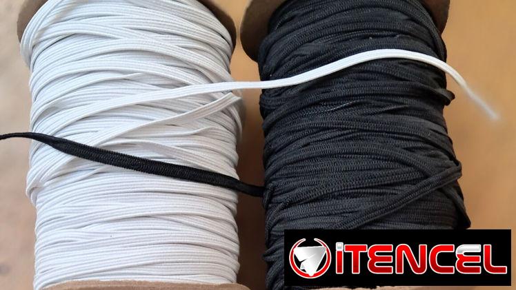 Elasticos blanco y negro de 5 mm a 80 y 3 ctms a 250 cup.