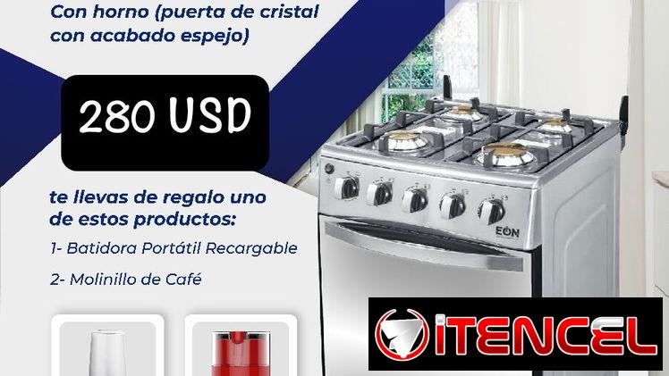 🍳 COCINA HÍBRIDA CON HORNILLAS DE GAS Y HORNO ELÉCTRICO  🔴 20″ ✅ EÓN 💲280 USD