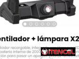Ventilador + lámpara X20. Ventilador recargable, integrado con lámpara LED y una batería interna de 20000mAh.