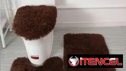 Set de alfombras para baño, peluditas