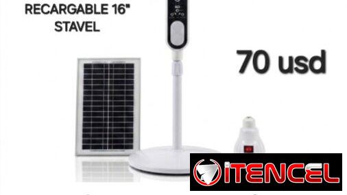 VENTILADOR SOLAR RECARGABLE 16″ STAVEL