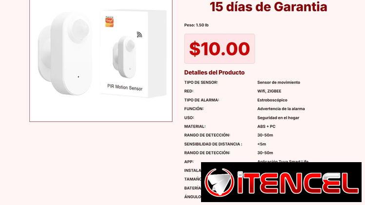 Sensor PIR WiFi Zigbee con Alarma Estroboscópica e Instalación de Pared VPT#-0273