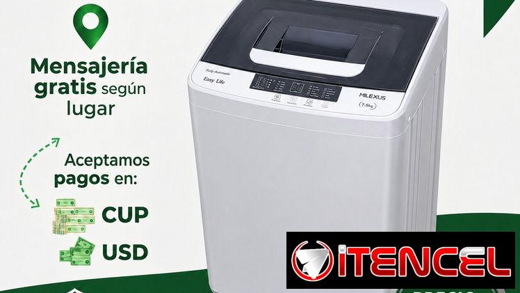 🧺 LAVADORA AUTOMÁTICA MILEXUS 7.5KG – 210 USD 💰 30 DÍAS GARANTÍA 🛡️ STOCK LIMITADO 🚚 ENVÍO GRATIS*