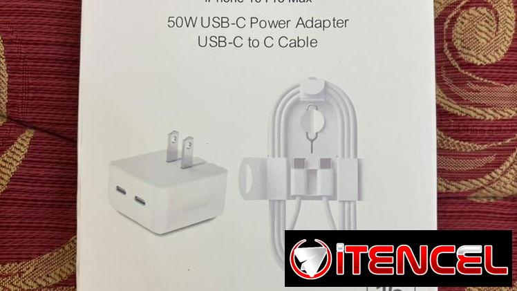 Cargador con doble puerto y cable tipo C