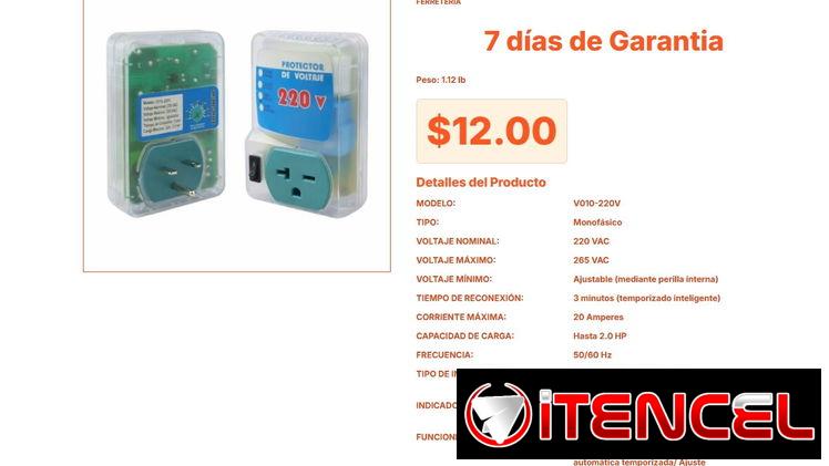 Protector para Motores de Portones Eléctricos 220V 20A V010 de Lujo VPT#-0257