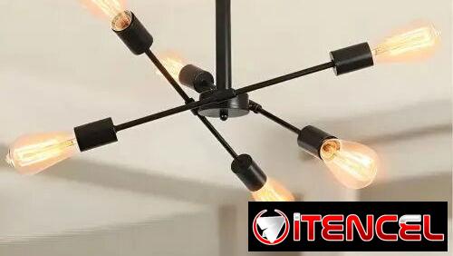 🏠💡 JUDENG N6368 – LÁMPARA SPUTNIK 6 LUCES | SEMI EMPOTRADA | 55 USD